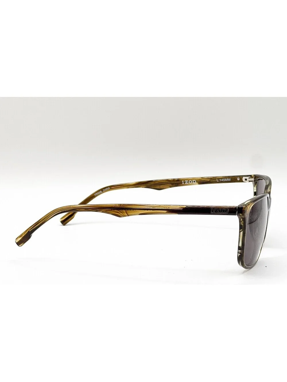 Izod IZ 784 Khaki Horn Rectangle Authentic Sunglasses 57-17-145
